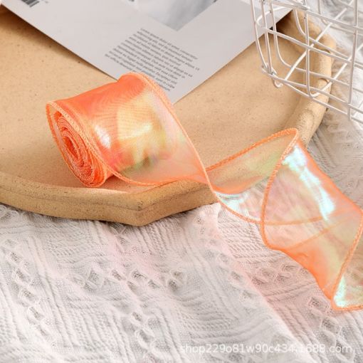 Orange Symphony Fishtail Yarn Flower Cake Baking Ribbon Lace - 1