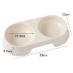 Picture of Pet Double Bowl Non-Slip Anti-Tip Drinking Feeder Cats Dog Supplies (Apricot)