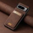 Google Pixel 6a Suteni H02 Litchi Leather Card Wallet Stand Back Phone Case Brown - 2