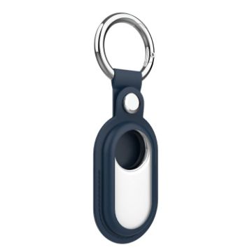 Samsung Galaxy SmartTag 2 Leather Keychain Protective Case - Deep Blue - 1