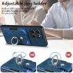 For Honor X6a Retro Skin-feel Ring Card Wallet Phone Case Blue - 5