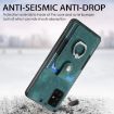 Samsung Galaxy A51 Retro Skin-feel Ring Card Wallet Phone Case Green - 2
