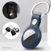Shockproof Purple Leather AirTag Case with Key Chain - 5