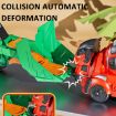 Picture of 2 In 1 Dinosaur Transforming Engineering Car Inertial Automatic Crash Toy, Color: Racing-T-Rex Green