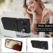 Samsung Galaxy A12 4G Calf Texture Card Slot Ring Holder Phone Case - 4