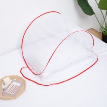 Picture of Installation-free Folding Portable Travel Insect-proof Mesh Cover Head Mini Mosquito Net, Color: Enlarged Red