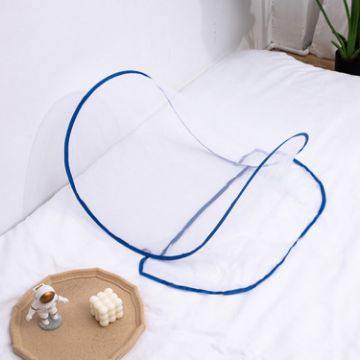 Picture of Installation-free Folding Portable Travel Insect-proof Mesh Cover Head Mini Mosquito Net, Color: Regular Blue