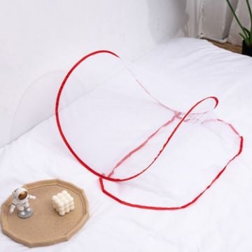 Picture of Installation-free Folding Portable Travel Insect-proof Mesh Cover Head Mini Mosquito Net, Color: Regular Red