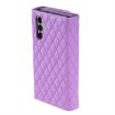 Samsung Galaxy A55 Zipper Wallet Rhombic Leather Phone Case - Purple - 3