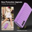 Samsung Galaxy A55 Zipper Wallet Rhombic Leather Phone Case - Purple - 5