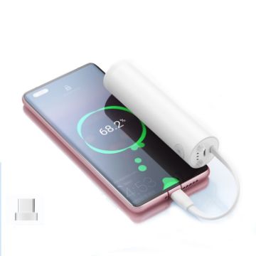 Picture of ROMOSS PSC05 5000 MAh Mini Power Bank Fresh Cute Mobile Power Supply With USB-C/Type-C Cable White