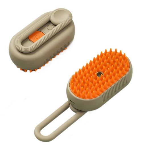 Pet Electric Spray Comb Rechargeable Cat Grooming Brush (Coffee) - 1