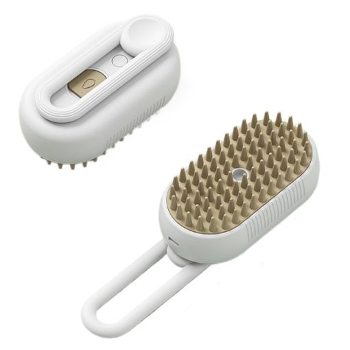 Rechargeable Pet Electric Spray Comb Grooming Brush (White) - 1