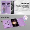 Samsung Galaxy S9 Zipper Multi-Card Wallet Rhombic Leather Phone Case Purple - 5
