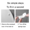 Picture of 3pcs Anti Dirty Handle Toilet Lid Lifter Bathroom Bidet Seat Lifting Lid Kit (White)