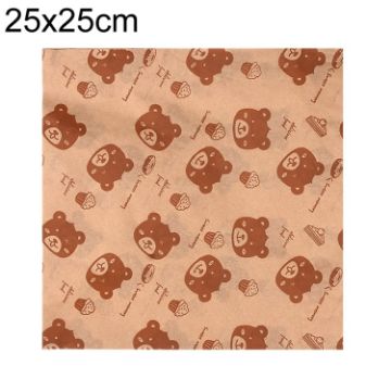 Bear Pattern Greaseproof Paper Baking Wrapping Paper 25x25cm - 1