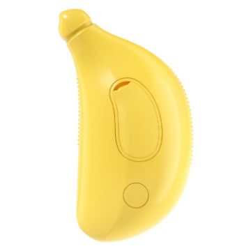 Picture of Banana Shape Pet Spray Massage Comb Electrical Cleaning Brush Hair Removal Comb For Dogs And Cats (Yellow)