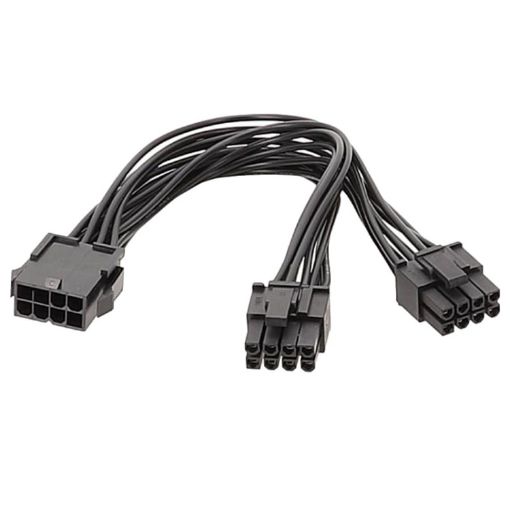 20cm 8P Female to Dual 6+2Pin Male Graphics Card Power Cable Adapter - 1