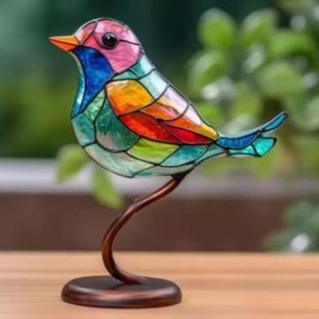 Picture of Hundred Flowers Bird Metal Iron Art Ornament 3D Stereoscopic Birds Decoration Crafts, Quantity: 1