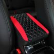 Red PU Leather Car Armrest Cover 32x19cm - Center Console Mat - 1