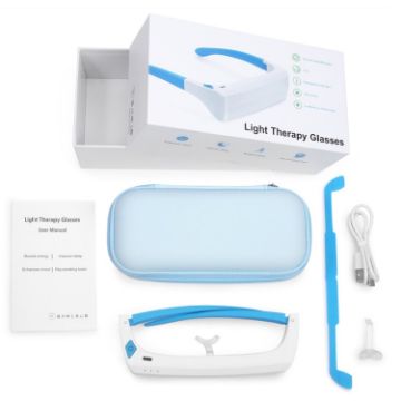 Picture of SAD Light Therapy Glasses Wearable UV-Free Blue & White LED Light Therapy Lamp English Version