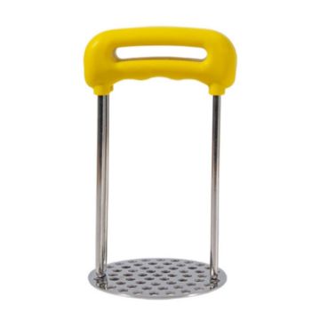 Stainless Steel Mashed Potato Masher - Yellow - 1
