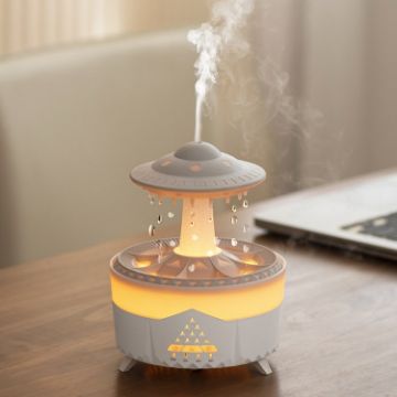 UFO Water Drop Aromatherapy Humidifier - UK Plug (White) - 1