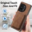 OnePlus Nord CE3 Lite Retro Leather Card Bag Magnetic Phone Case - Brown - 6