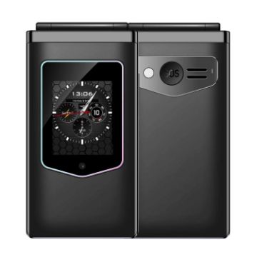 HAMTOD T8 4G Flip Phone EU Version 2.8 inch VoLTE BT SOS OTG Black - 1