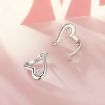 Picture of S925 Sterling Silver Platinum Plated Valentine Day Love Irregular Earrings (BSE970)