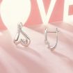 Picture of S925 Sterling Silver Platinum Plated Valentine Day Love Irregular Earrings (BSE970)
