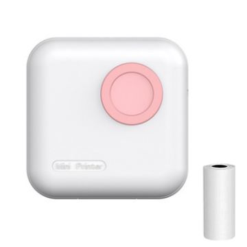Portable Wireless Thermal Photo Printer Student Error Label Printer (Pink) - 1