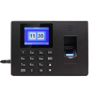 Fingerprint Recognition Attendance Machine, Black EU Plug - 1