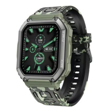 KR06 Waterproof Pedometer Sport Smart Watch, Camouflage Green - 1