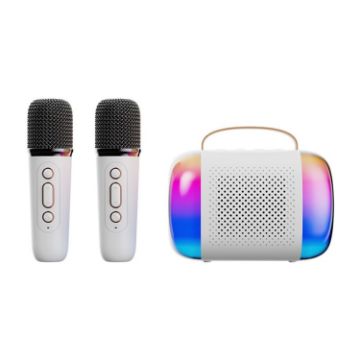 Picture of Y5 2 Microphone Portable Bluetooth Speaker Home And Outdoor Wireless Karaoke Audio (White)