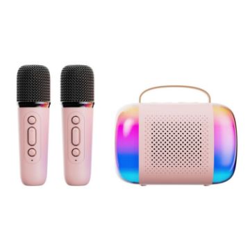 Picture of Y5 2 Microphone Portable Bluetooth Speaker Home And Outdoor Wireless Karaoke Audio (Pink)
