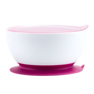 Picture of Infant Complementary Food Bowl With Lid Baby Feeding Tableware Suction Cup Bowl (Red)