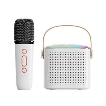 Picture of Home Portable Bluetooth Speaker Small Outdoor Karaoke Audio, Color: Y1 White (Monocular wheat)