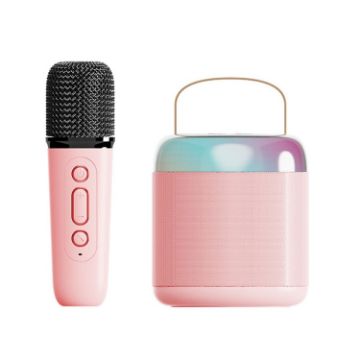 Picture of Home Portable Bluetooth Speaker Small Outdoor Karaoke Audio, Color: Y2 Pink (Monocular wheat)