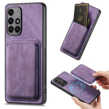 Samsung Galaxy A71 Retro Leather Card Bag Magnetic Phone Case Purple - 1