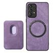 Samsung Galaxy A71 Retro Leather Card Bag Magnetic Phone Case Purple - 3