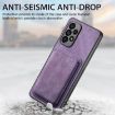 Samsung Galaxy A71 Retro Leather Card Bag Magnetic Phone Case Purple - 5