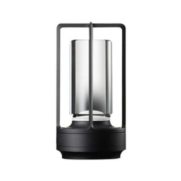 Picture of Vintage All Aluminum Cross Table Lamp Hotel Portable Outdoor Camping Touch Night Light, Battery Capacity: 2600mAh (Matte Black)
