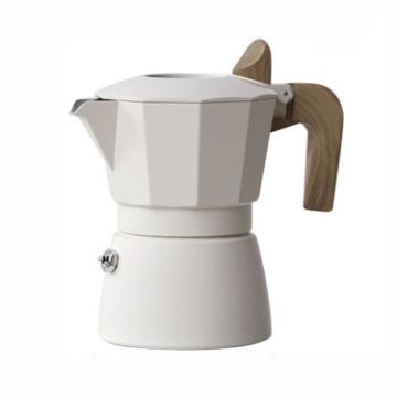 100ml Dual Valve Mocha Pot Espresso Machine (White) - 1