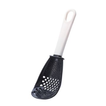 Picture of Kitchen Multifunctional Mashing Spoon Household Auxiliary Food Grinding Cooking Ladle Stir-Fry Spatula (Black)
