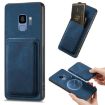 Samsung Galaxy S9 Retro Leather Card Bag Magnetic Phone Case Blue - 1