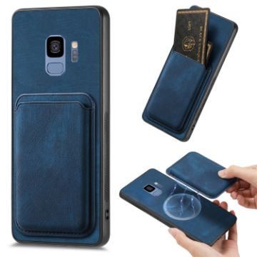 Samsung Galaxy S9 Retro Leather Card Bag Magnetic Phone Case Blue - 1