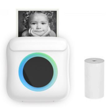 C22 Colorful Ambient Light Portable Mini Inkless Thermal Bluetooth Printer (White) - 1