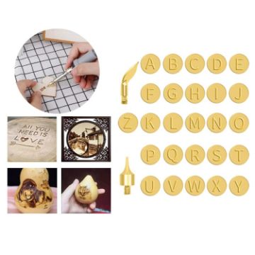 Wood Burning Solder Tips Uppercase Alphabet Chiseled Tips Blades - 1