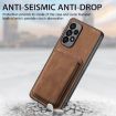 Samsung Galaxy S10 Retro Leather Card Bag Magnetic Phone Case - Brown - 5
